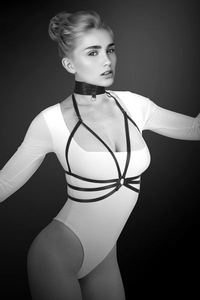 Черная упряжь на грудь Julia - Bijoux Pour Toi - купить с доставкой в Шахтах