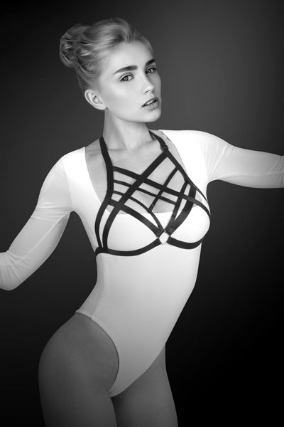 Черная упряжь на грудь Clara - Bijoux Pour Toi - купить с доставкой в Шахтах