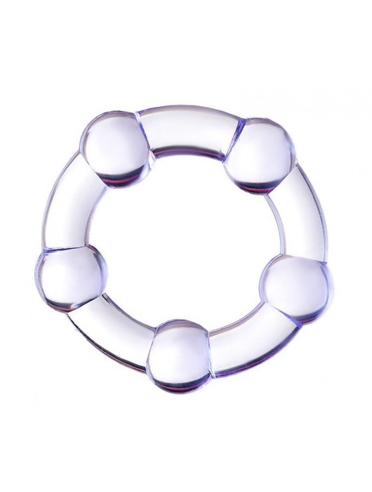 Фиолетовое эрекционное кольцо на пенис с бусинами - Штучки-дрючки - в Шахтах купить с доставкой