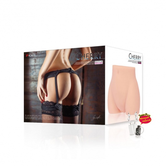 Мастурбатор-полуторс Cherry с вибрацией и двумя любовными тоннелями - KOKOS - в Шахтах купить с доставкой