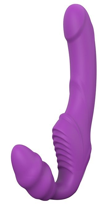 Фиолетовый безремневой вибрострапон DOUBLE DIPPER - Dream Toys - купить с доставкой в Шахтах