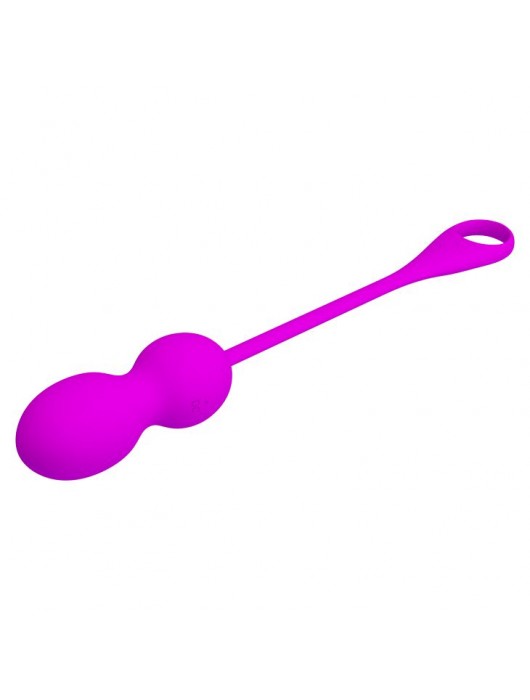 Лиловые вагинальные шарики Elvira с управлением через смартфон - Baile