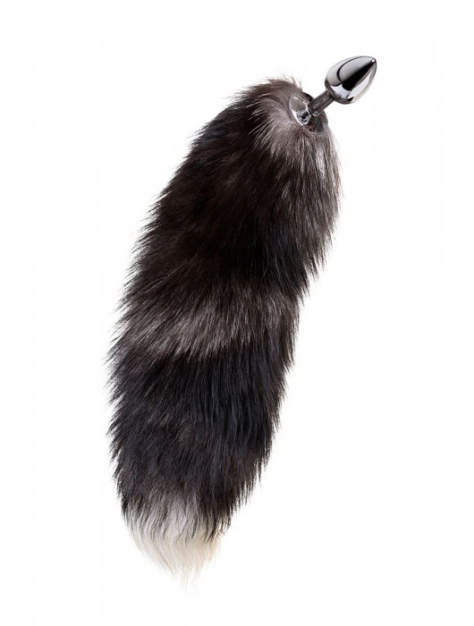 Серебристая металлическая анальная втулка с хвостом чернобурой лисы - размер S - ToyFa - купить с доставкой в Шахтах