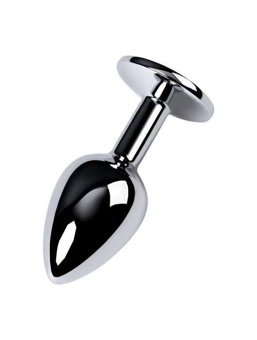 Серебристая конусовидная анальная пробка с фиолетовым кристаллом - 7 см. - ToyFa - купить с доставкой в Шахтах