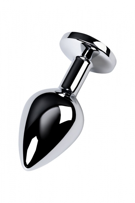 Серебристая конусовидная анальная пробка с голубым кристаллом - 8 см. - ToyFa - купить с доставкой в Шахтах