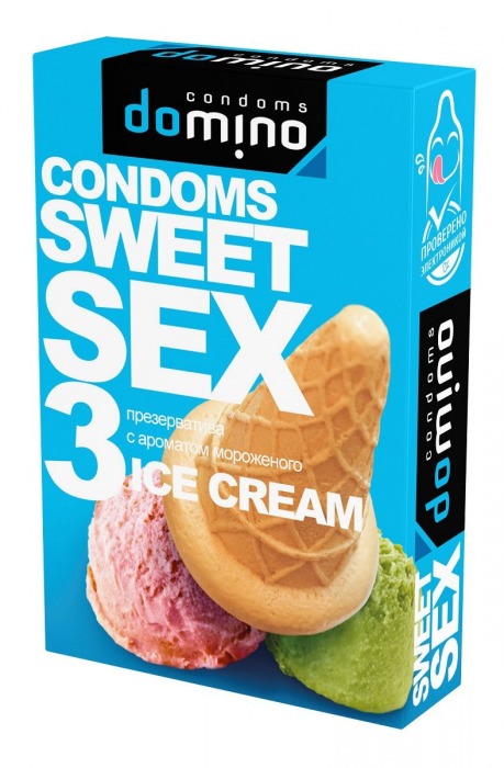 Презервативы для орального секса DOMINO Sweet Sex с ароматом мороженого - 3 шт. - Domino - купить с доставкой в Шахтах