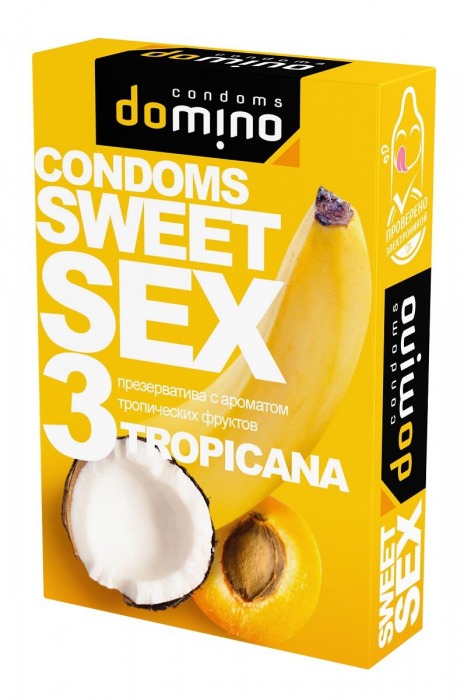 Презервативы для орального секса DOMINO Sweet Sex с ароматом тропических фруктов - 3 шт. - Domino - купить с доставкой в Шахтах