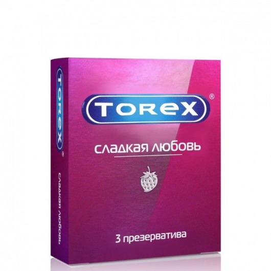 Презервативы Torex  Сладкая любовь  с ароматом клубники - 3 шт. - Torex - купить с доставкой в Шахтах