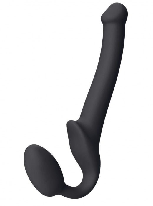 Черный безремневой страпон Silicone Bendable Strap-On S - Strap-on-me - купить с доставкой в Шахтах