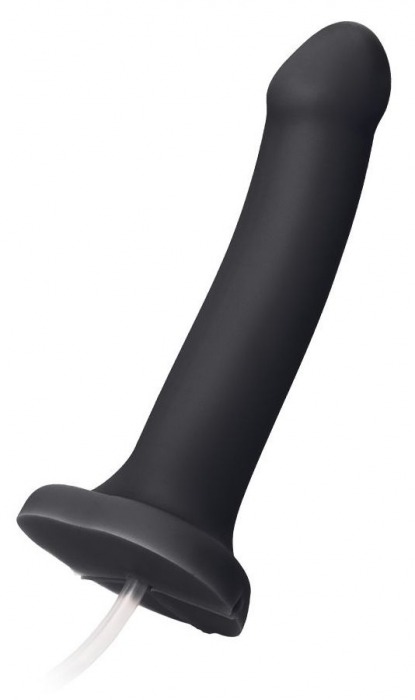 Черный фаллос с имитацией эякуляции Silicon Cum Dildo L - 19,6 см. - Strap-on-me - купить с доставкой в Шахтах