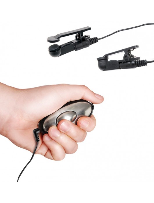 Черные электрические зажимы для сосков Shock Therapy Nipple Clamps - Pipedream - купить с доставкой в Шахтах