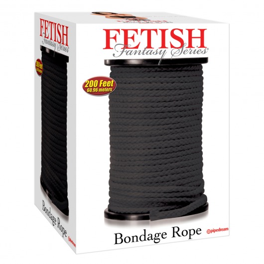 Черная веревка для связывания Bondage Rope - 60,9 м. - Pipedream - купить с доставкой в Шахтах