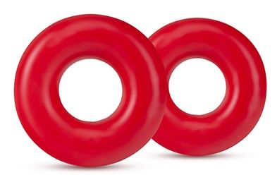 Набор из 2 красных эрекционных колец DONUT RINGS OVERSIZED - Blush Novelties - в Шахтах купить с доставкой