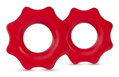 Набор из 2 красных фигурных эрекционных колец NUTZ - Blush Novelties - в Шахтах купить с доставкой
