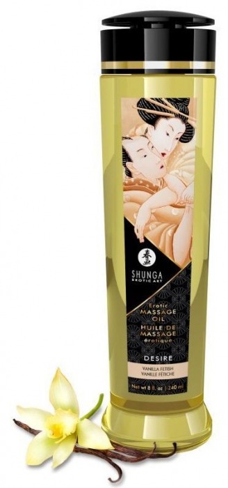 Массажное масло с ароматом ванили Desire - 240 мл. - Shunga - купить с доставкой в Шахтах