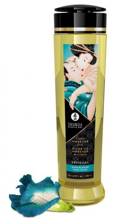 Массажное масло Sensual с цветочным ароматом - 240 мл. - Shunga - купить с доставкой в Шахтах
