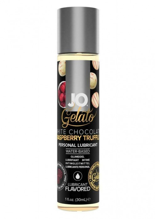 Лубрикант с ароматом трюфелей из белого шоколада и малины JO GELATO WHITE CHOCOLATE RASPBERRY TRUFFLE - 30 мл. - System JO - купить с доставкой в Шахтах