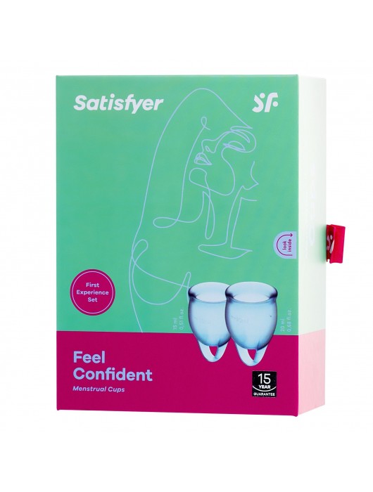 Набор голубых менструальных чаш Feel confident Menstrual Cup - Satisfyer - купить с доставкой в Шахтах