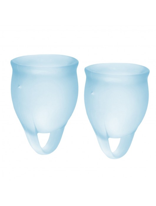 Набор голубых менструальных чаш Feel confident Menstrual Cup - Satisfyer - купить с доставкой в Шахтах