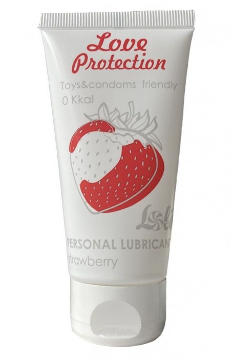 Лубрикант на водной основе с ароматом малины Love Protection Strawberry - 50 мл. - Lola Games - купить с доставкой в Шахтах