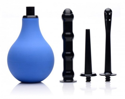 Анальный душ с 3 насадками Premium One-way Valve Anal Douche Set - XR Brands - купить с доставкой в Шахтах