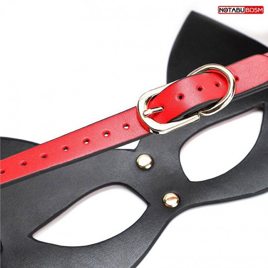 Красно-черная игровая маска с ушками - Notabu - купить с доставкой в Шахтах