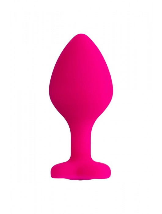 Розовая анальная втулка Diamond Heart с прозрачным кристаллом - 8 см. - ToyFa - купить с доставкой в Шахтах