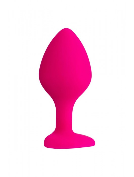 Розовая анальная втулка Diamond Heart с прозрачным кристаллом - 8 см. - ToyFa - купить с доставкой в Шахтах