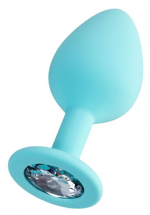 Мятная анальная втулка Brilliant с прозрачным кристаллом - 8 см. - ToyFa - купить с доставкой в Шахтах