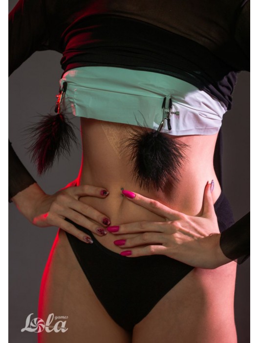 Зажимы на соски с черным пухом Euphoric - Lola Games - купить с доставкой в Шахтах