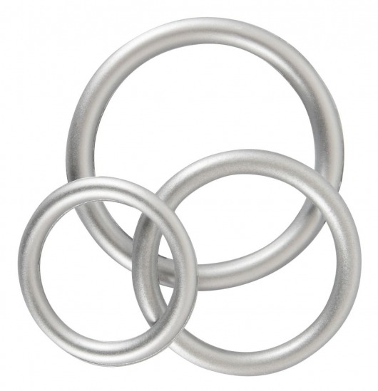 Набор из 3 эрекционных колец под металл Metallic Silicone Cock Ring Set - Orion - в Шахтах купить с доставкой