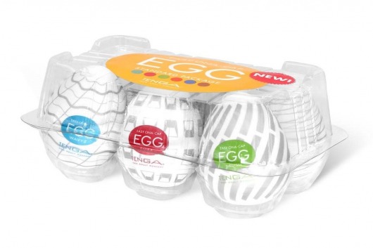 Набор из 6 мастурбаторов Tenga EGG Easy Beat с различным рельефом - Tenga - в Шахтах купить с доставкой