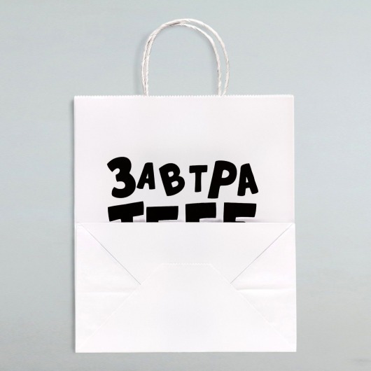 Подарочный пакет  Завтра тебе будет стыдно  - 30 х 24 см. - UPAK LAND - купить с доставкой в Шахтах