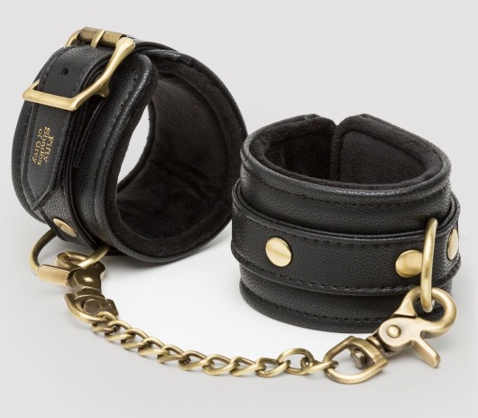 Черные наручники Bound to You Faux Leather Wrist Cuffs - Fifty Shades of Grey - купить с доставкой в Шахтах