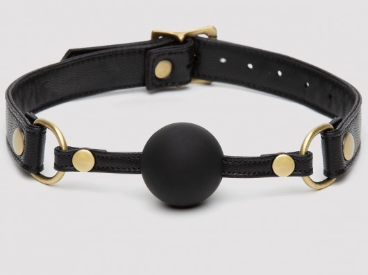 Черный кляп-шар Bound to You Faux Leather Ball Gag - Fifty Shades of Grey - купить с доставкой в Шахтах