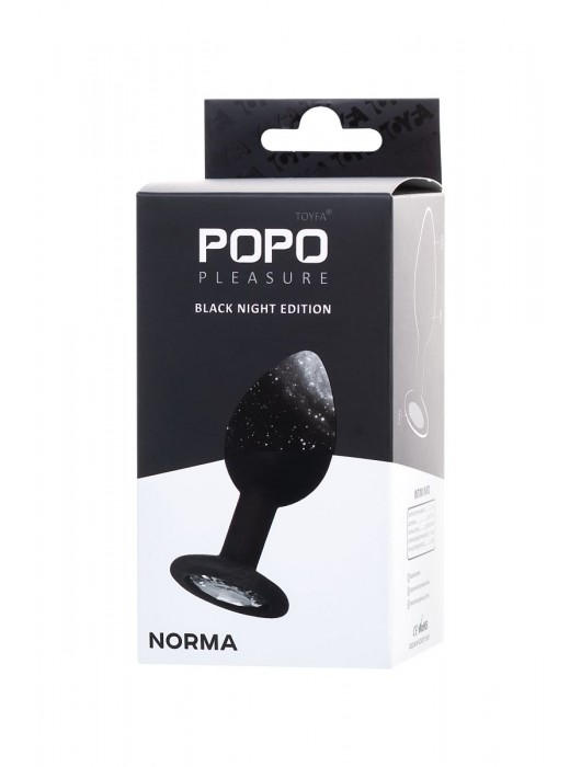 Черная анальная втулка с прозрачным стразом - 7,2 см. - POPO Pleasure - купить с доставкой в Шахтах