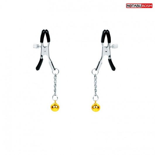 Оригинальные зажимы на соски с желтыми шариками - Notabu - купить с доставкой в Шахтах