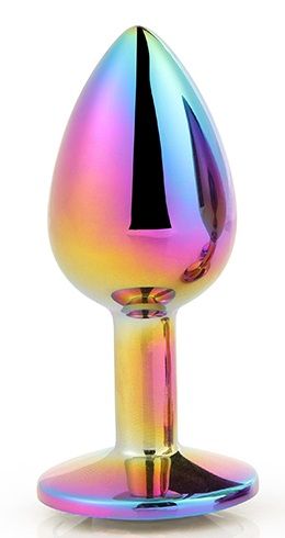 Голографическая анальная втулка с радужным кристаллом - 7,1 см. - Dream Toys - купить с доставкой в Шахтах