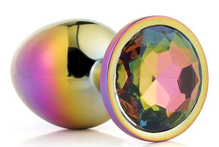 Голографическая анальная втулка с радужным кристаллом - 7,1 см. - Dream Toys - купить с доставкой в Шахтах