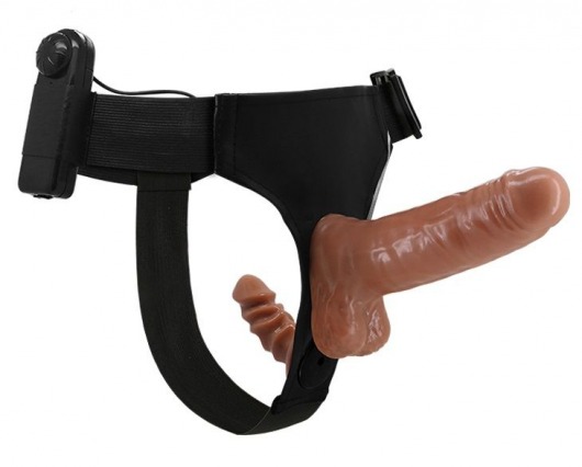Страпон с вагинальной пробкой и вибрацией Ultra Passionate Harness - 16 см. - Baile - купить с доставкой в Шахтах