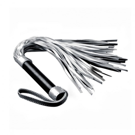 Серебристая плетка Struggle My Flogger с черной ручкой - 45 см. - Lovetoy - купить с доставкой в Шахтах
