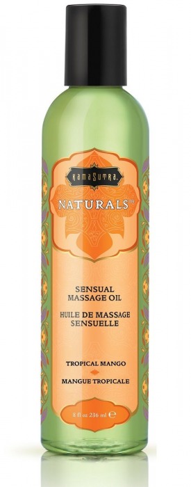Массажное масло Naturals Tropical Mango с ароматом манго - 236 мл. - Kama Sutra - купить с доставкой в Шахтах