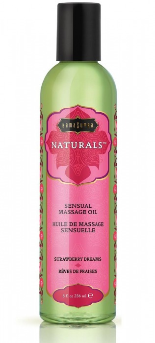 Массажное масло Naturals Strawberry Dreams с ароматом клубники - 236 мл. - Kama Sutra - купить с доставкой в Шахтах
