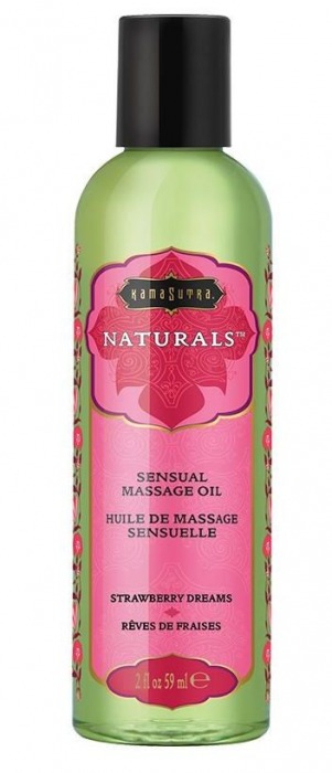 Массажное масло Naturals Strawberry Dreams с ароматом клубники - 59 мл. - Kama Sutra - купить с доставкой в Шахтах