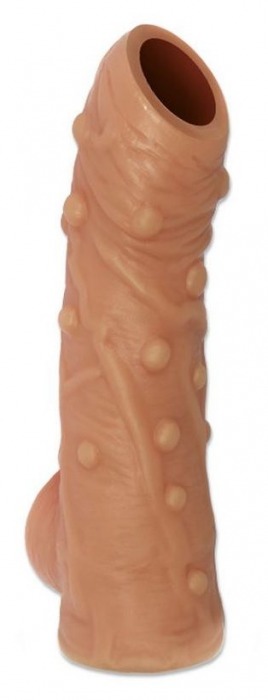 Телесная насадка с пупырышками и открытой головкой Nude Sleeve L - 14 см. - KOKOS - в Шахтах купить с доставкой