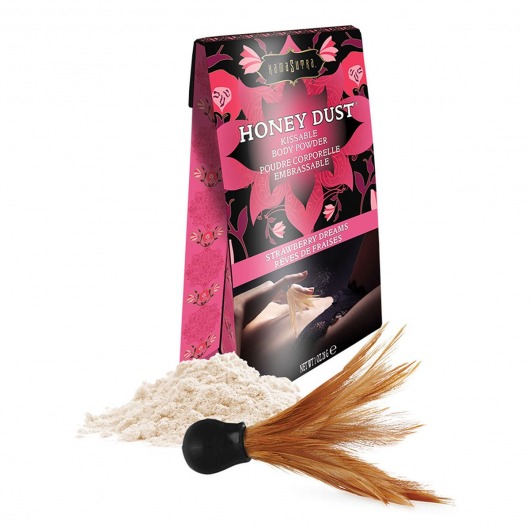 Пудра для тела Honey Dust Body Powder с ароматом клубники - 28 гр. - Kama Sutra - купить с доставкой в Шахтах