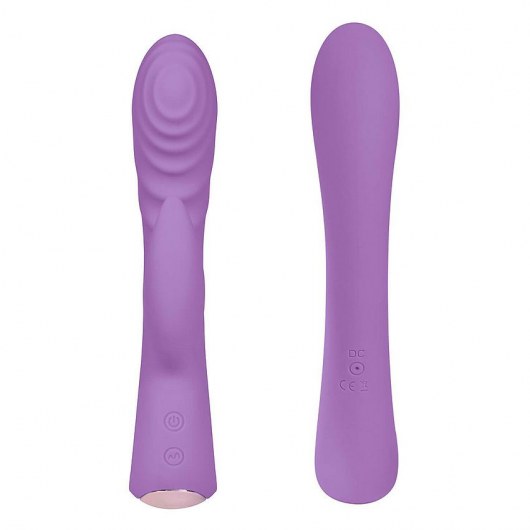 Фиолетовый вибромассажер-кролик 5  Silicone Ripple Passion - 19,1 см. - Erokay