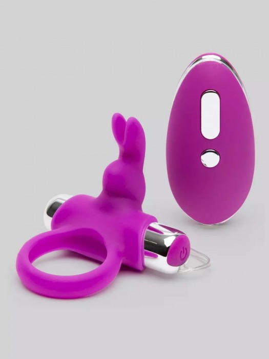 Лиловое виброкольцо с пультом ДУ Remote Control Cock Ring - Happy Rabbit - в Шахтах купить с доставкой