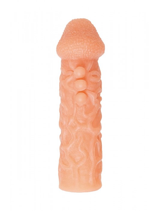 Телесная закрытая насадка с шершавой головкой Cock Sleeve Size S - 13,8 см. - KOKOS - в Шахтах купить с доставкой