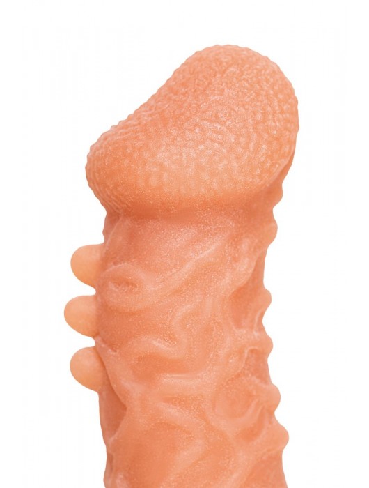 Телесная закрытая насадка с шершавой головкой Cock Sleeve Size S - 13,8 см. - KOKOS - в Шахтах купить с доставкой